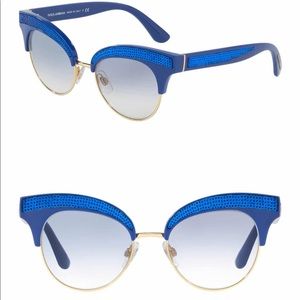 Dolce & Gabbana Blue Sequin Cat-Eye Sunglasses